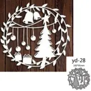 Christmas Tree Gifts Bells Circle Metal Cutting Dies Scrapbook Card Craft