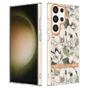 For Samsung Galaxy S24 Ultra TPU Case Electroplate Floral Pattern Cover