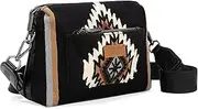 [Montana West] Wrangler Small Crossbody Bags for Women, Western Aztec Shoulder Handbags, Boho Cross Body Purse with Multi Pockets