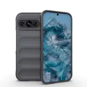 For Google Pixel 9 5G Case, Wavy Durable TPU Flannel Cover, Dark Grey