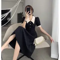 在飛比找momo購物網優惠-【KVOLL】玩美衣櫃赫本風中大尺碼黑洋裝法式連身裙M-4X