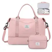 Womens Weekender Bag with Shoe Compartment and Toiletry Kit