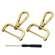 Detachable Snap Hook, 1-1/2 Inch Swivel Clasp for Purse (2 Pack, Gold)