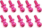 Pack of 10 Remote Control Drifting Car Screw Link Rod Shock Absorber End Ball Head Screws Toy Accessories Replacing Parts, Pink