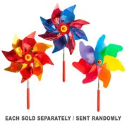 Classic Wind Powered Extendo Pinwheel with Technicolour Spin 3 Assorted Designs