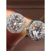 Women's Stud Earrings Classic Geometrical Graduation Alphabet Shape Fashion Luxury Earrings Jewelry Silver / Rose Gold / Gold For Party Prom Festival