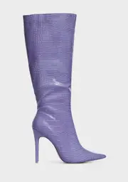 [Public Desire] Purple Croc Casey Heeled Boots