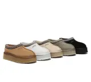 AUSTRALIAN SHEPHERD® UGG Slippers Sheepskin Wool Ankle Platform Tazzy Hippie - Chestnut / AU Ladies 7 / AU Men 5 / EU 38