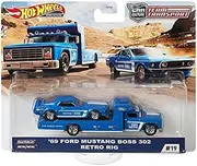 Hot Wheels Team Transport '69 Ford Mustang Boss 302 Retro Rig Vehicle
