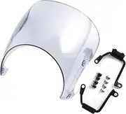 jiningxunjun Windshield Windscreen Compatible with Kawasaki Z900 RS SE Cafe ABS 2018-2024 Motorcycle Wind Deflector Shield Screen with Bracket Z900RS (Color : Light Smoke)