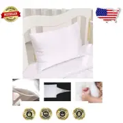 Toddler Bed Pillow 13x18 with 65% Natural Silk Fill and Silk Case - Off White