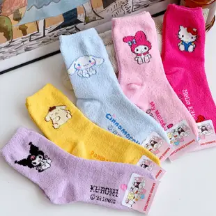 秋冬襪子新款韓國進口襪子可愛卡通毛絨襪軟糯女襪睡眠襪