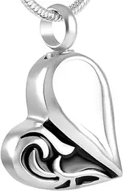 DOTUIARG Two Tone Heart Urn Necklace Jewelry for Women Stainless Steel Ashes Holder Keepsake