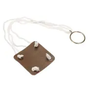 4" Square Leather Planter Hanger Flower Pot Home Decor Macrame Holder, Brown