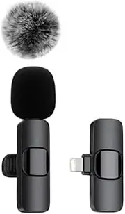 Mini Wireless Lavalier Microphone for iPhone 7-16, iOS & Android Devices - Noise Cancelling Lavalier for Audio Video Recording, TikTok, YouTube, Vlogs (Lighting1 Drag 1 Furball)