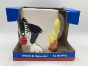 Vintage 1999 Sylvester And Tweety Bird Looney Tunes 3D Coffee Cup Mug New In Box