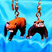Set of Two ~ RED PANDA Resin Sitting Zoo ~ Ceiling Fan Pulls