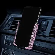 SUNCARACCL Bling Car Phone Holder, 360 Degrees Adjustable Crystal Auto Mount Holder for Dashboard,Windshield and Air Vent (Pink)