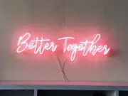 Better Together Pink Acrylic 24" Neon Light Sign Lamp With Dimmer