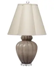 Jamie Young Agnes Blown Glass Table Lamp with Linen Scalloped Shade