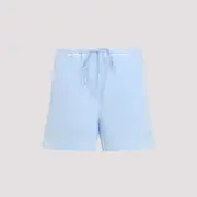 [Miu Miu] Miu Miu-Light Blue Cotton Shorts-Donna 1 NUM