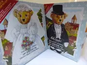 1985 Steiff Bride & Groom Teddy Bear Paper Doll Outfits 2 Box Sets Strong Museum