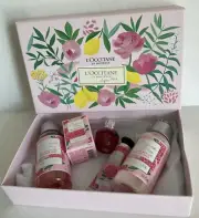 L’Occitane pivoine flora eau bath gel and lotion travel set of 4