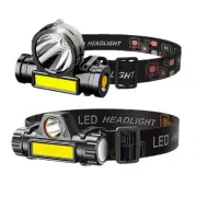 XMUND Waterproof LED Headlamp Handfree COB Work Light with Magnet USB Headlight Built-in Battery Suit for Fishing Campin