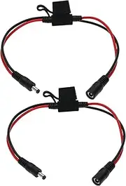OTOTEC 2PCS DC Male to Female Extension Cable DC Power Cable with 5A Blade Fuse Holder for Portable Powers LED Strip Security Equipment, 40cm