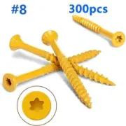 300pcs/ set, Rust-Resistant Yellow Deck Screws - Quick-Install Self-Drilling wit