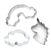 3PC Fondant Cookie Cutter Set Fantasy Set Unicorn Cloud Rainbow Cookie Cutters