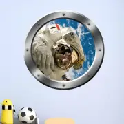 Astronaut Outer Space Window Porthole Removable Wall Decal - PS16