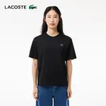【LACOSTE】女裝-寬鬆版型輕質素色短袖T恤(黑色)