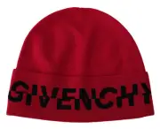 Givenchy Elegant Wool Beanie with Signature Contrast Logo - RRP 259.2 USD