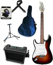 Beginner Left Handed Electric Guitar Package - Axiom Discovery Sunburst