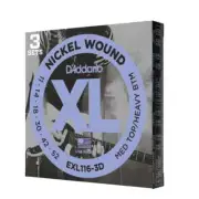 3 Sets EXL116 D'Addario 11-52 Medium Top Heavy Bottom Guitar Strings EXL116-3D