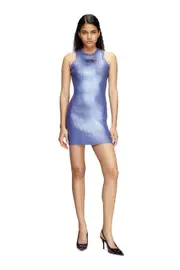 [Diesel] Diesel - Dress in metallic ribbed knit - Dresses - Woman - Violet S Violet