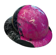Black and Pink Lilies Lift DAX Fifty 50 Carbon Fiber Full Brim HardHat