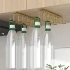 Punch-free Double-row Hooks Kitchen Cupboard Under Shelf Mug Cup Hanger Hook