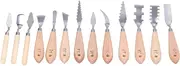 13Pcs Palette Knife Set Stainless Steel Scraper for Art Painting, Mixing, Crafts Beech Handle