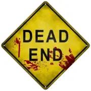 Dead End Bloody Novelty Mini Metal Road Notice 8" Cross Xing Crossing Sign