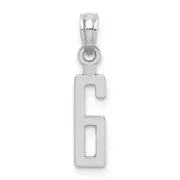 14K White Gold 14Kw Polished Number 6 Pendant