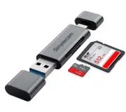 Simplecom CR402 SuperSpeed USB-C and USB-A SD/MicroSD Card Reader USB 3.2 Gen 1 (USB 3.0) CR402