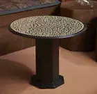 30" black Marble coffee Table Top mosiac Inlay with Marble stand decor room