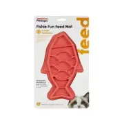 Petstages Fishie Fun Feed Mat Wet and Dry Slow Food Bowl for Cats - Pink