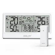 "BALDR 8.5"" LCD Screen Weather Station RCC Alarm Clock Digital Temperature Humidity Meter Weather Forecast Calendar Moon"