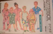 BUTTERICK Pattern #3745 BOY'S OR GIRLS' SHIRT, TANK TOP, PANTS & SHORTS SZ 4-5-6