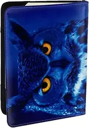 [JEJEA] Blue Owl Print Travel Organizer Credit Cards Case Passport BookPassport Holder Cover Wallet forTraveling,, Black, One Size
