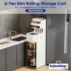 Bathroom Storage Cabinet Drawers Laundry Toilet Cupboard Kitchen Organizer 6Tier