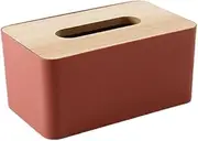 Namzi Tissue Box Cover,Tissue Holders,Tissue Box Holder for Bathrooms,Bamboo Cover Plate,Home and Office,8 * 4.72 * 3.94in (Red)